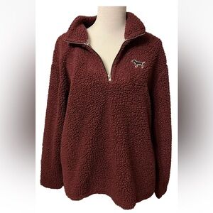 Pink Victoria's Secret Sweater Jacket, Purple Pullover with Zipper, Women’s Sz M